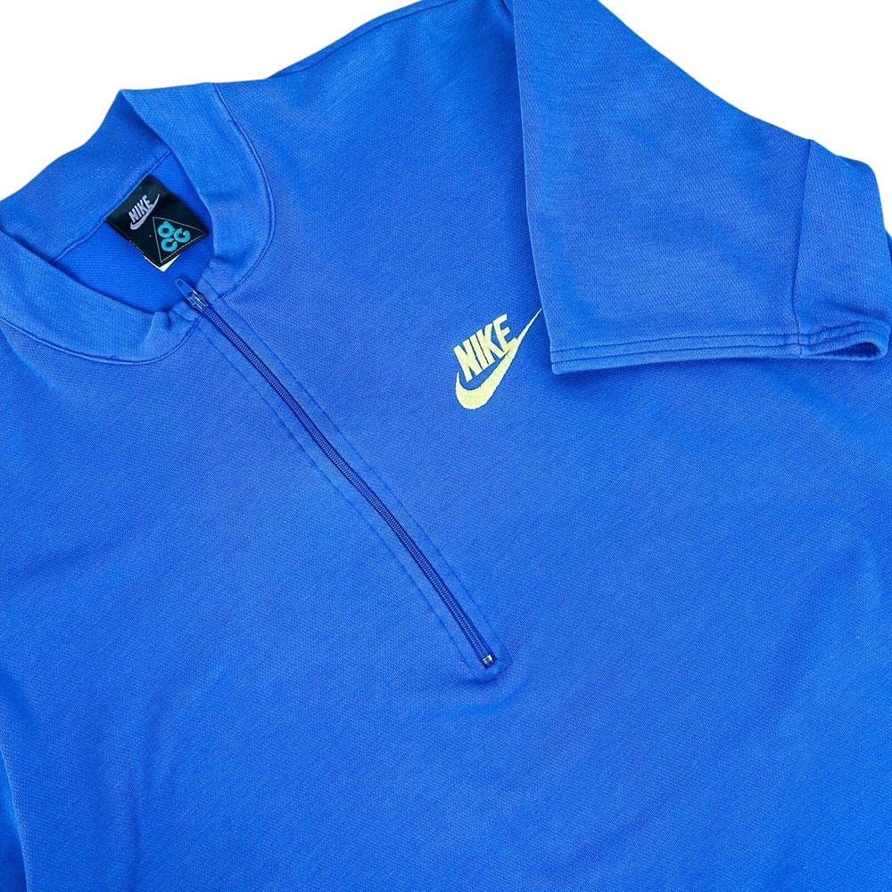 Vintage Nike ACG Cycling Shirt 1/4‎ Zip blue 90s YKK Mens Medium Biking Biker